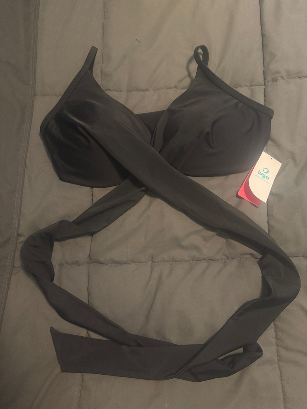 lug Black Top Bikini wrap around size L